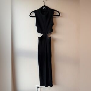 NWT Zara Ribbed Black Cutout Dress